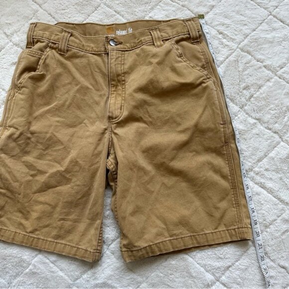 Carhartt | "Hickory Brown" Rugged Flex Relaxed Fit Canvas Work Shorts | Size 34 - Picture 9 of 11